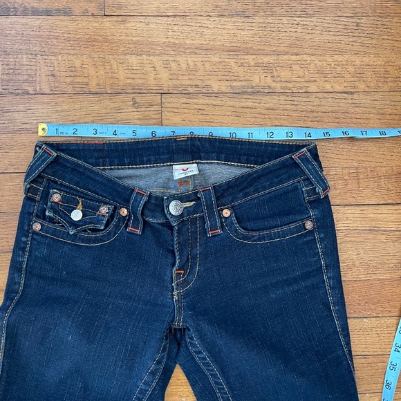 VTG Authentic True Religion Women’s Joey Flare Jeans 27x31 Denim Embroidered USA - Picture 5 of 8